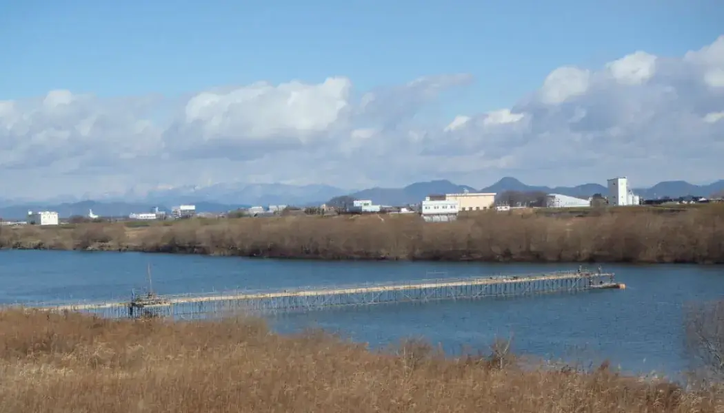 橋梁予定地でのボーリング