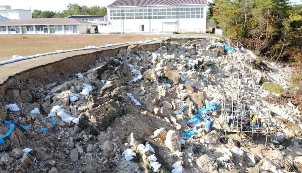 災害現場でのボーリング